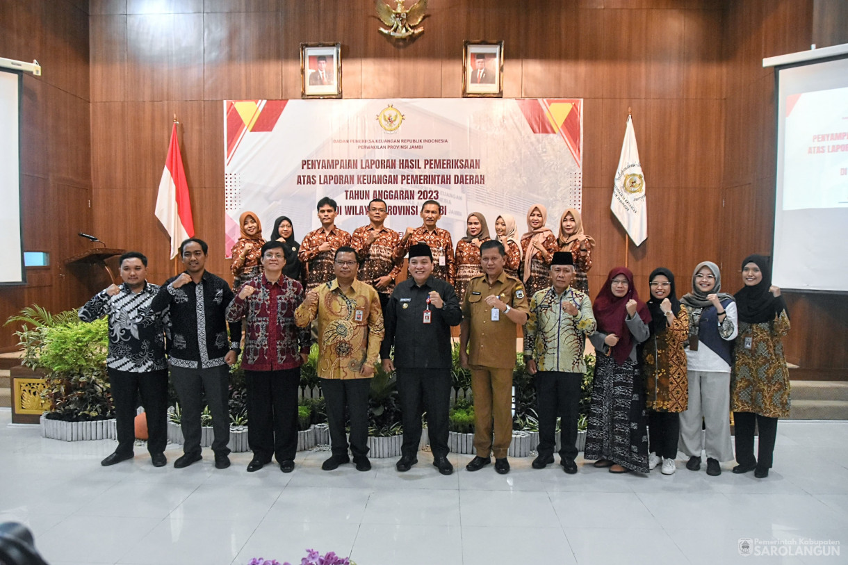 28 Mei 2024 - Penyampaian Laporan Hasil Pemeriksaan Atas Laporan Keuangan Pemerintah Daerah Tahun 2023 Di Wilayah Provinsi Jambi Di Kantor Perwakilan BPK Jambi