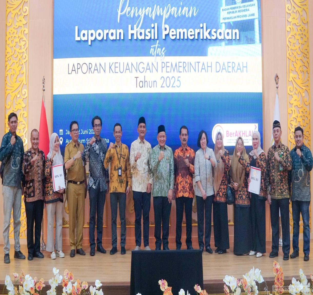 2 Juni 2026 Pemerintah Kabupaten Sarolangun raih Penghargaan&nbsp; ke10 Wajar Tanpa Pengecualian dari BPK RI Perwakilan Provinsi Jambi atas Laporan Keuangan Pemerintah Daerah Tahun Anggaran 2025