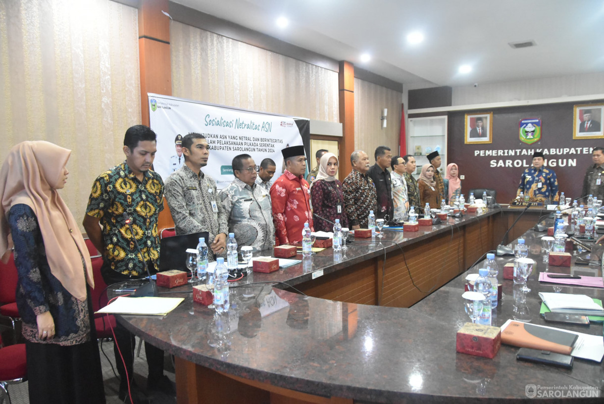 01 Agustus 2024 - Sosialisasi Netralitas ASN, Bertempat di Ruang Pola Utama Kantor Bupati Sarolangun