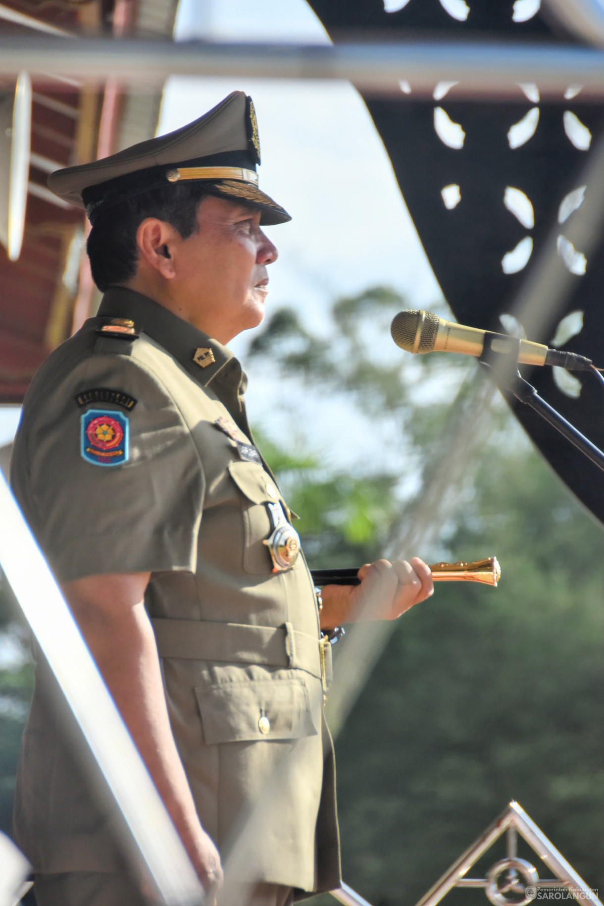 30 April 2024 - Upacara Peringatan Hari Ulang Tahun Satpol PP Ke 74 Dan Satlinmas Ke 62 Di Lapangan Gunung Kembang Sarolangun