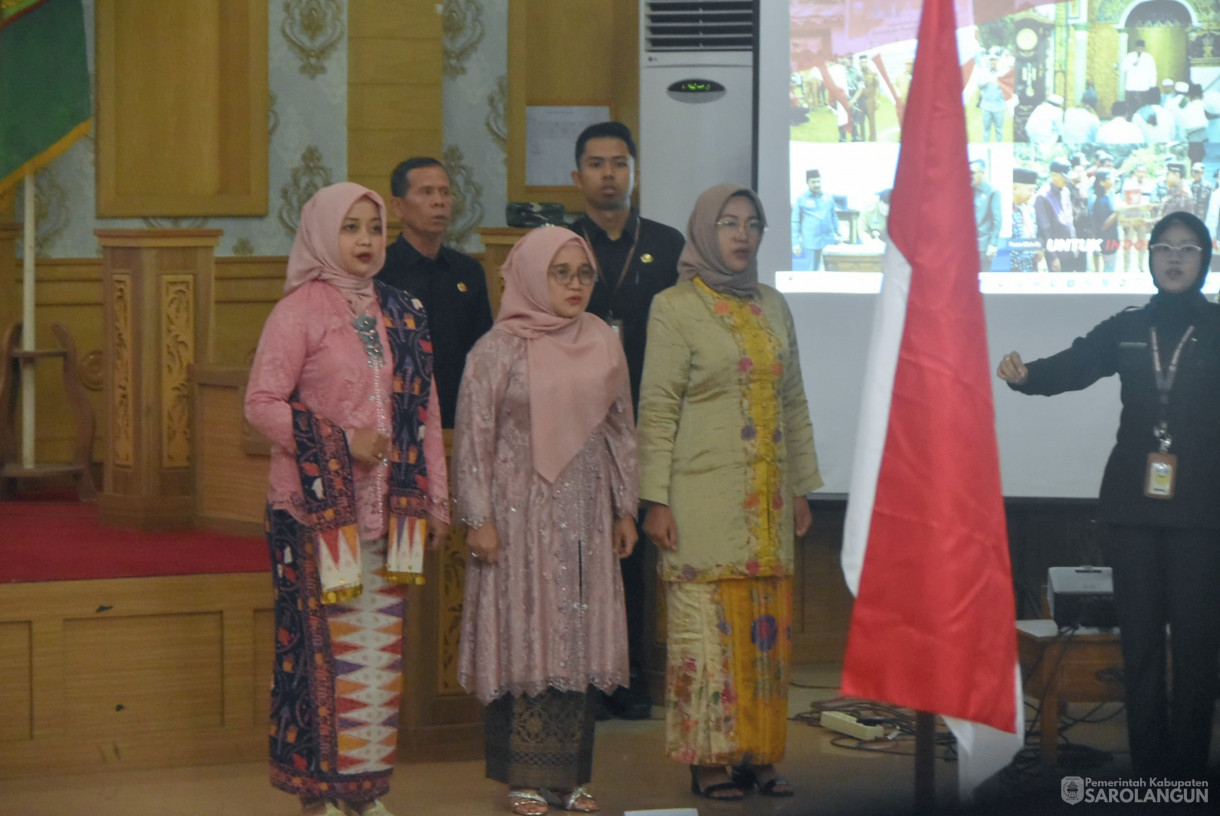 15 Agustus 2024 -&nbsp;Pengukuhan Pasukan Pengibar Bendera Pusaka, Bertempat di Aula Utama Kantor Bupati Sarolangun