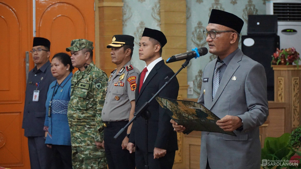 8 Mei 2026 Pelantikan dan Pengambilan Sumpah Janji Pejabat Pimpinan Tinggi Pratama di Lingkungan Pemerintah Kabupaten Sarolangun.