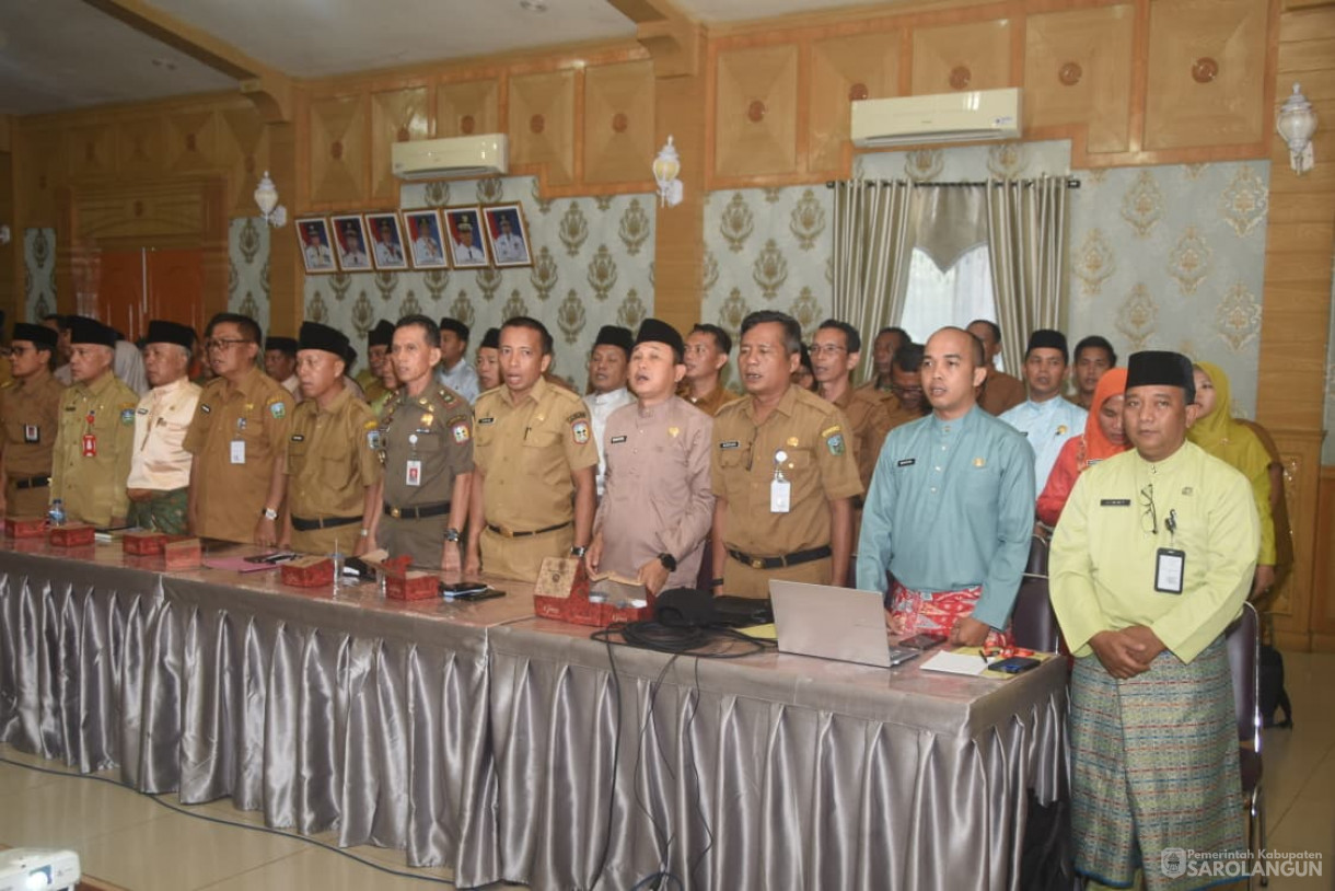 6 September 2025 Rapat Koordinasi Gubernur Jambi Bersama Bapak Bupati, Forkopimda, Kepala OPD, Para Camat, Para Kepala Desa se Kabupaten Sarolangun di Ruang Aula Utama Kantor Bupati Sarolangun