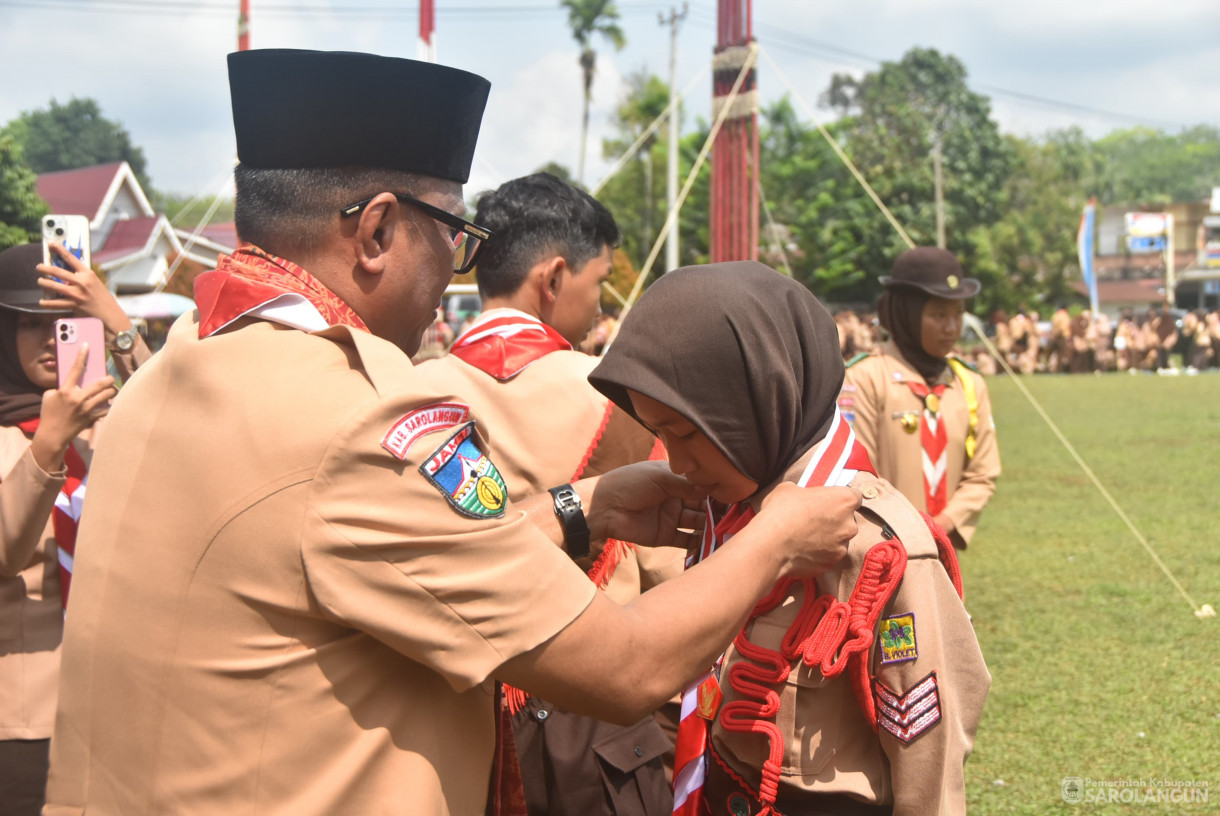 3 Oktober 2024 -&nbsp;Apel Besar Hari Pramuka Ke 63, Bertempat di Lapangan Bola Kaki Sungai Benteng Kecamatan Singkut