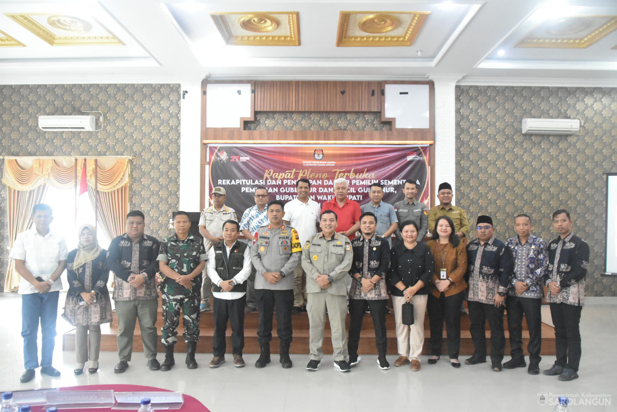 10 Agustus 2024 -&nbsp;Rapat Pleno Daftar Pemilih Sementara Pemilihan Gubernur dan Wakil Gubernur, Bupati dan Wakil Bupati, Bertempat Aula Hotel Golden Sarolangun