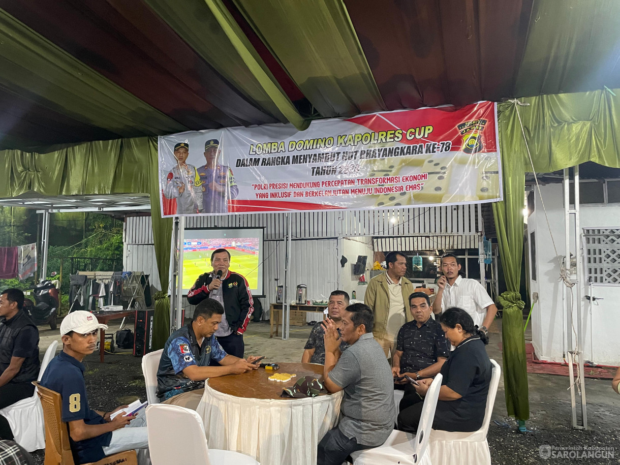 19 Juni 2024 - Lomba Domino Kapolres Cup Dalam Rangka Menyambut HUT Bhayangkara Ke 78 Tahun 2024 Di Rumah Dinas Kapolres Sarolangun