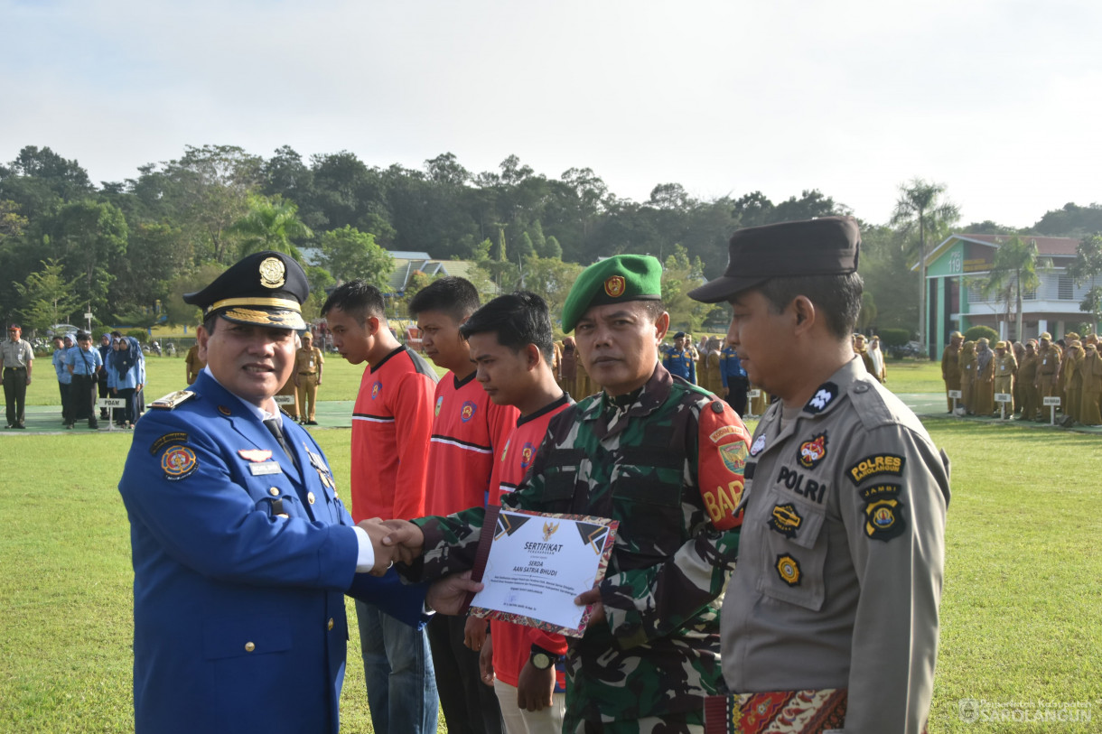 4 Maret 2024 - Upacara Peringatan HUT Pemadam Kebakaran dan Penyelamatan Ke 105 Di Lapangan Gunung Kembang Sarolangun