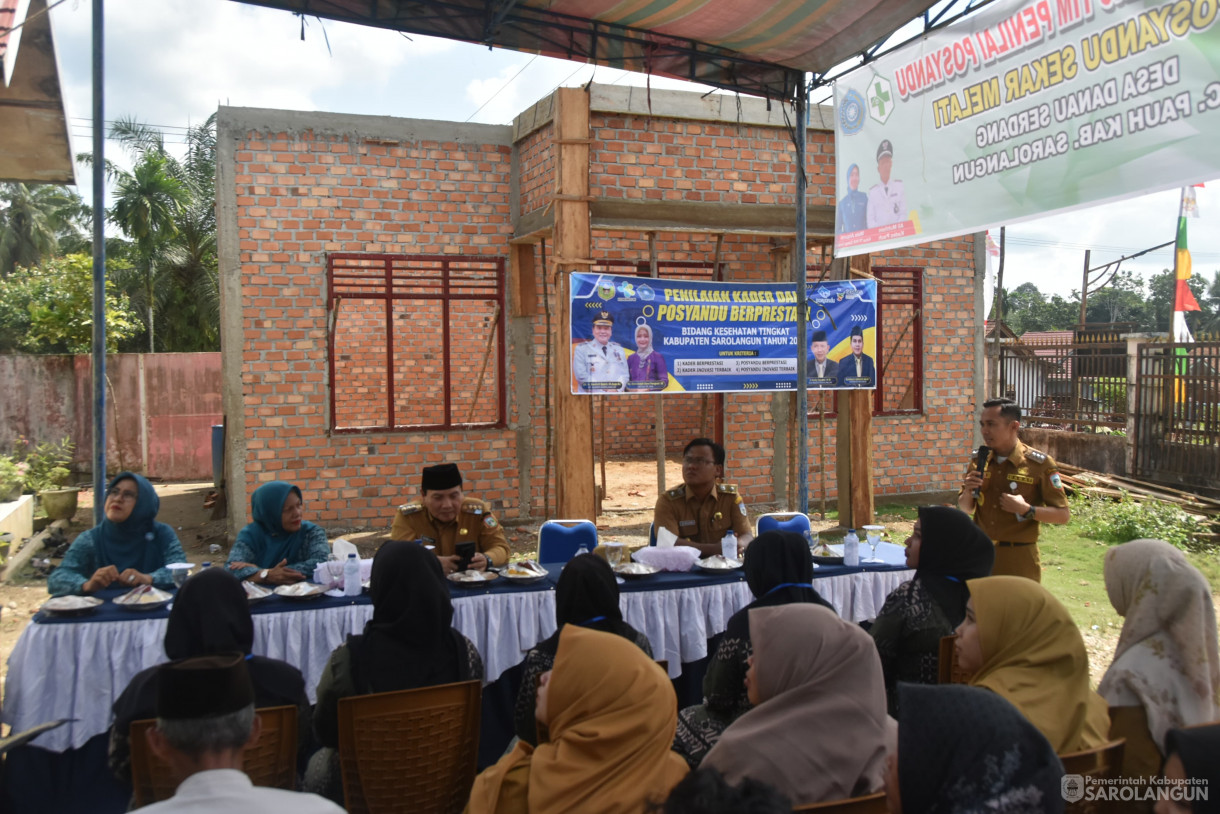 10 Juni 2024 - Penilaian Kader Dan Posyandu Berprestasi Bidang Kesehatan Tingkat Kabupaten Sarolangun Dan Gerakan Intervensi Serentak Pencegahan Stunting Di Desa Danau 