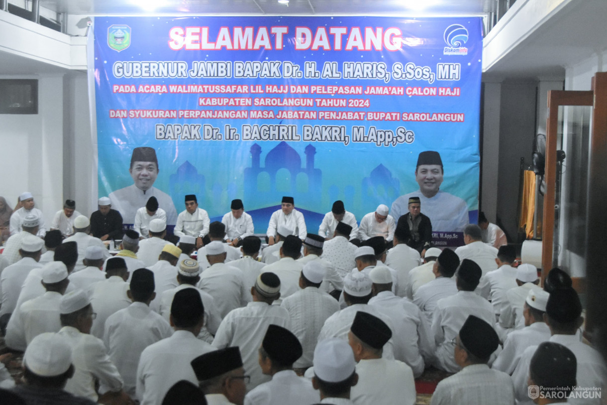 29 Mei 2024 - Walimatussafar Lil Hajj Dan Pelepasan Jamaah Calon Haji Kabupaten Sarolangun Tahun 2024 Di Rumah Dinas Bupati Sarolangun