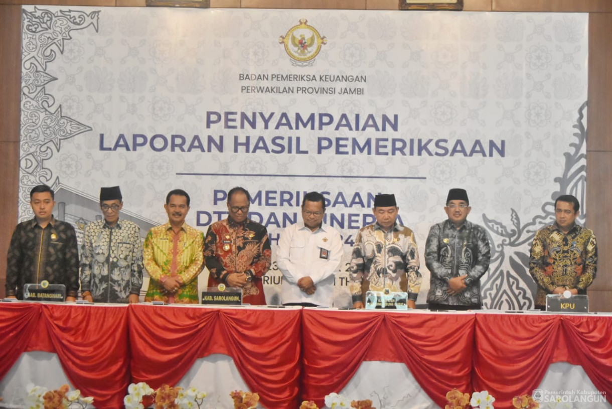 23 Desember 2024 - Penyampaian Hasil Pemeriksaan Dengan Tujuan Tertentu dan Kinerja Tahun Anggaran 2024, Bertempat di Kantor BPK Perwakilan Jambi