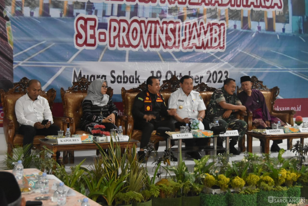 19 Oktober 2023 - Penjabat Bupati Sarolangun Menghadiri Acara Peresmian Rumah Restorative Justice dan BaleRehabilitasi Napza Adhyaksa SeProvinsi Jambi di Balai Desa Sungai Baung