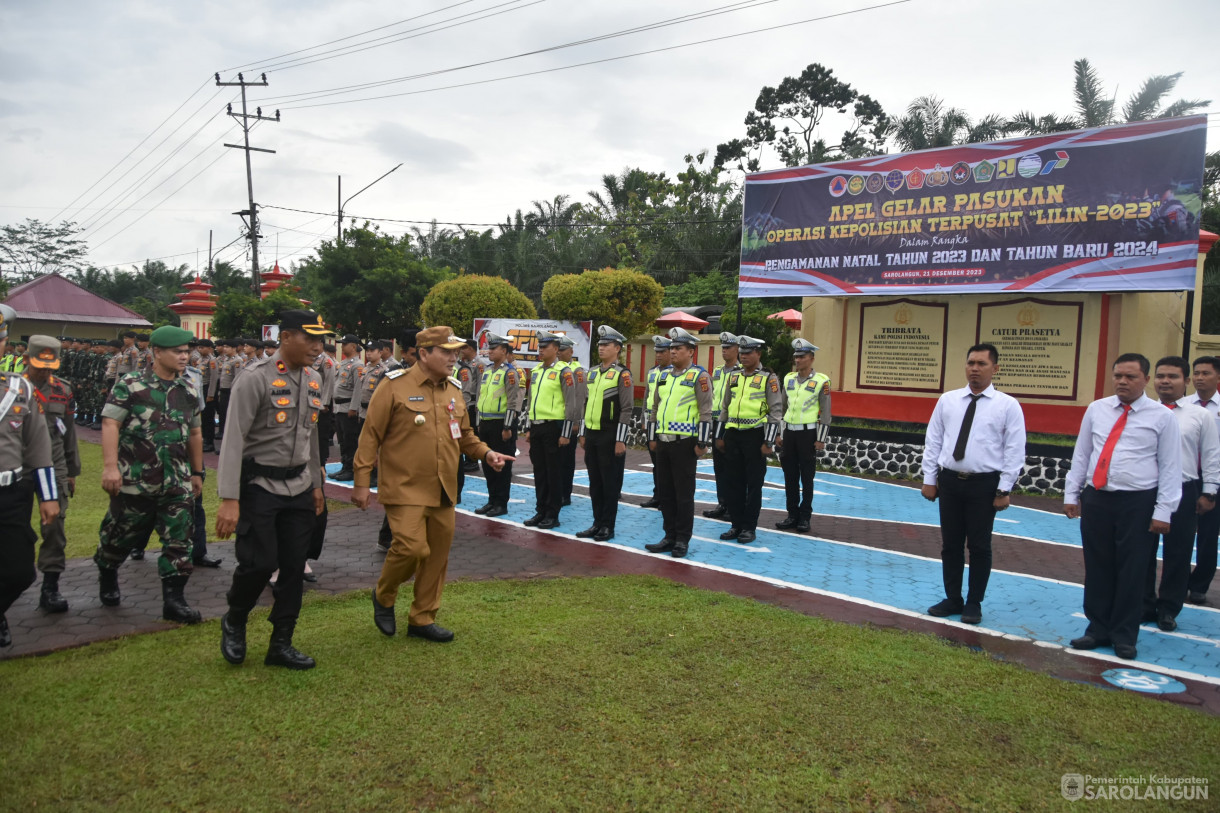 21 Desember 2023 - Apel Gelar Pasukan Operasi Kepolisian Terpusat Lilin 2023 Dalam Rangka Pengamanan Natal Tahun 2023 Dan Tahun Baru 2024