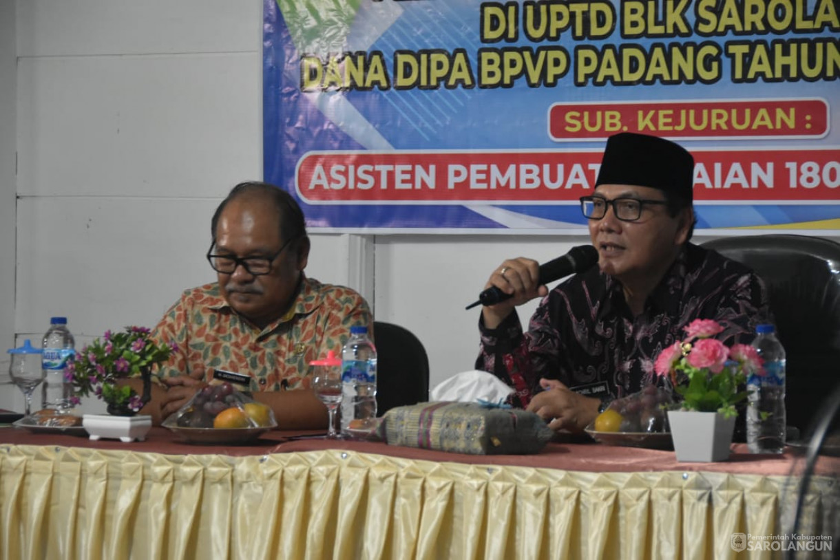 3 November 2023 -&nbsp;Penjabat Bupati Sarolangun Menghadiri Sekaligus Menutup Pelatihan Berbasis Kompetensi&nbsp; Di UPTD BLK Sarolangun