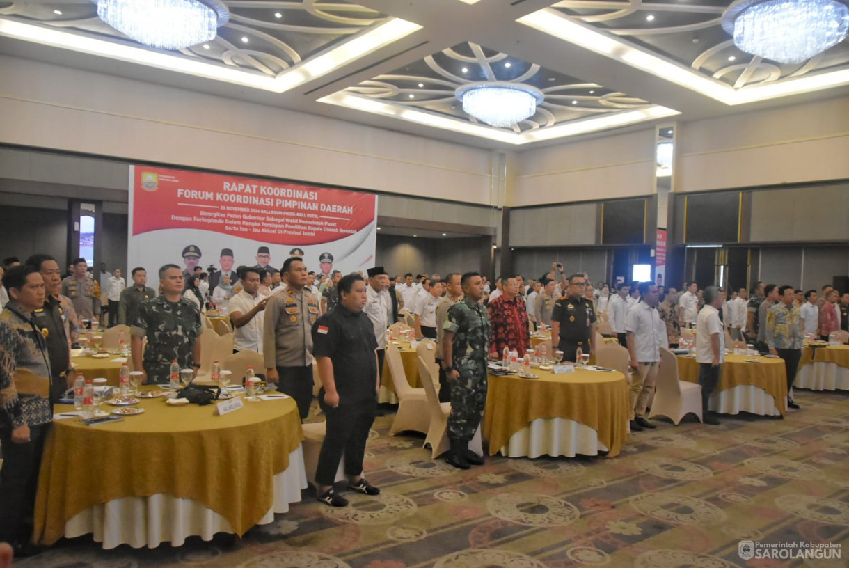 20 November 2024 -&nbsp;Rapat Koordinasi Forum Koordinasi Pimpinan Daerah Se Provinsi Jambi, Bertempat di Aula Swissbell Hotel Jambi