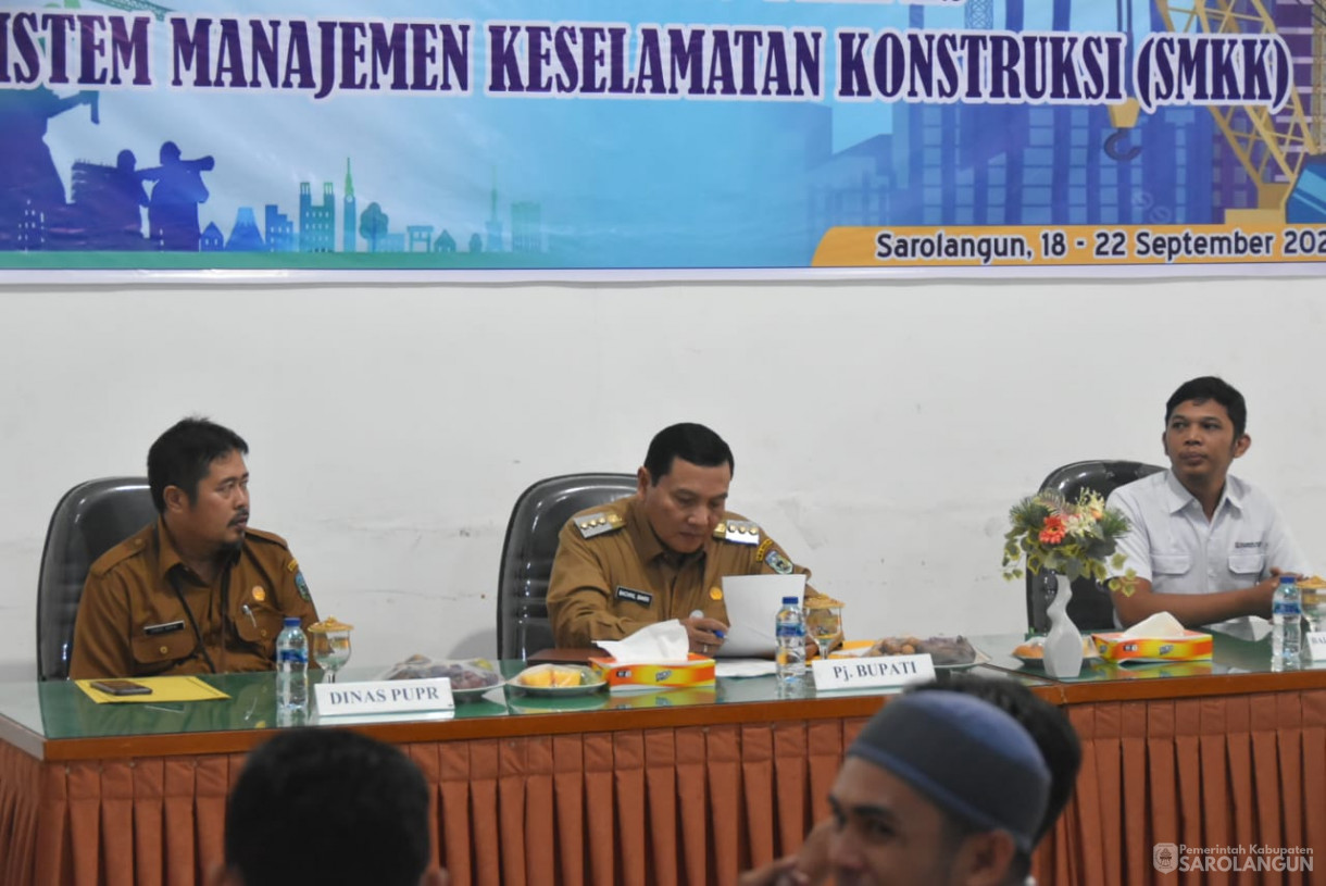 18 September 2023 - Penjabat Bupati Sarolangun Menghadiri Bimbingan Teknis&nbsp; Sistem Manamen Keselamatan Konstruksi