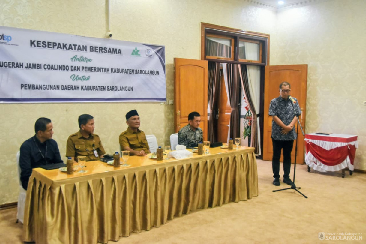 23 September 2025&nbsp; &nbsp;Kesepakatan Bersama PT Anugerah Jambi Coalindo&nbsp; dengan Pemerintah Kabupaten Sarolangun di Rumah Dinas Bupati Sarolangun