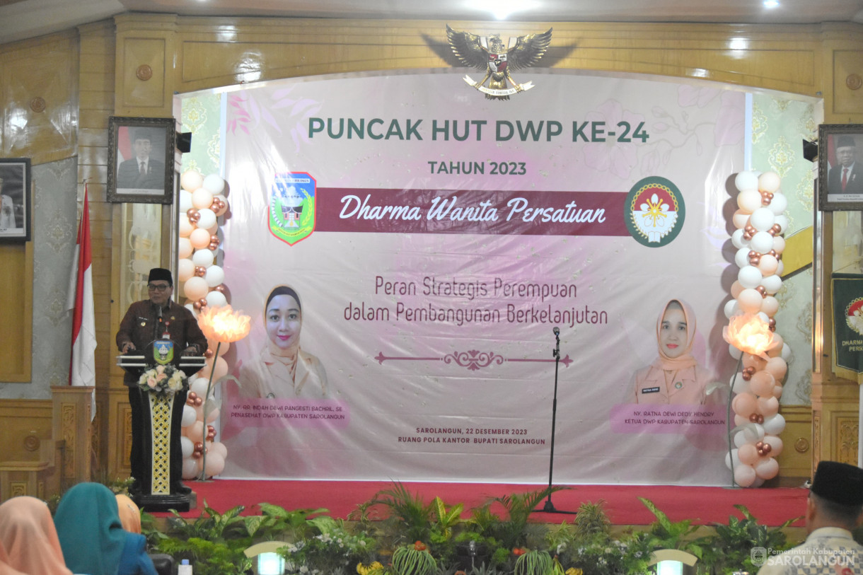 22 Desember 2023 – HUT Dharma Wanita Persatuan Ke 24 Di Ruang Aula Utama Kantor Bupati Sarolangun