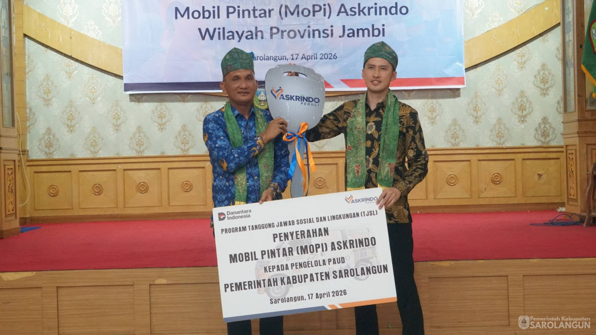17 April 2026 Penyerahan Bantuan Mobil Pintar Kepada Pengelolaan Paud dari PT Askrindo Di hadiri bupati Sarolangun