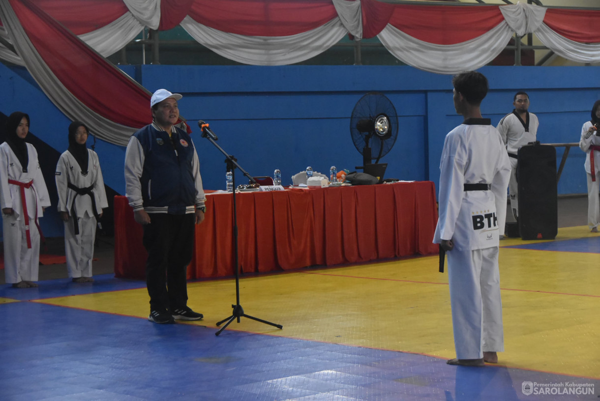 28 Juli 2024 -&nbsp;Ujian Kenaikan Tingkat Dan Kukkiwon Provinsi Jambi 2024, Bertempat di Gedung Tenis Indoor Sarolangun