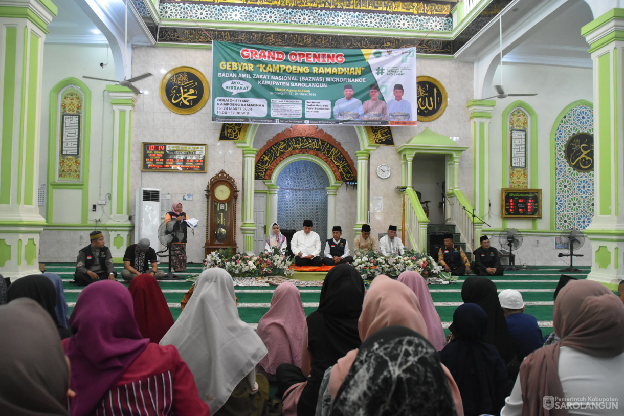 16 Maret 2024 - Grand Opening Gebyar Kampoeng Ramadhan Baznas Microfinance Kabupaten Sarolangun Di Masjid Agung Al Falah Dan Santunan Yatim Piatu Dan Paket Ramadhan Mus