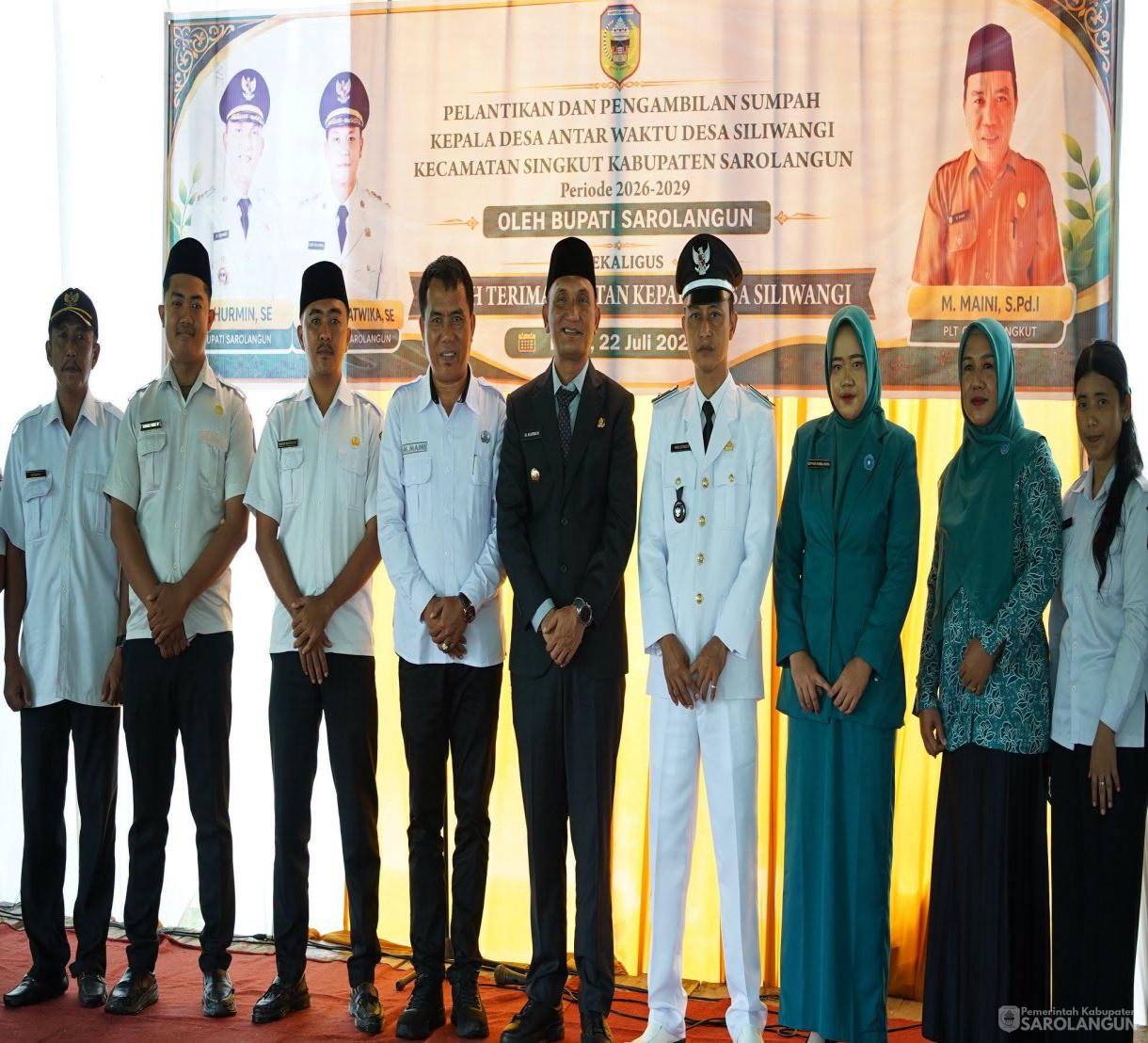 22 Juli 2026 Pelantikan dan Pengambilan Sumpah Kepala Desa Antar Waktu&nbsp; Desa Siliwangi kecamatan Singkut Kabupaten Sarolangun