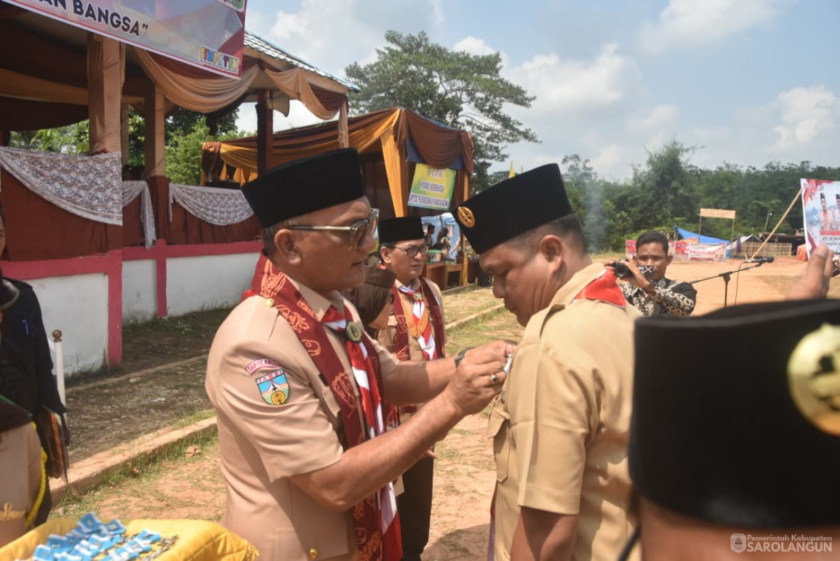 25 September 2025&nbsp; Apel Besar Hari Pramuka Ke 64 Tahun 2025 Tingkat Kwartir Cabang Sarolangun di Lapangan Belakang Kantor Camat Mandiangin