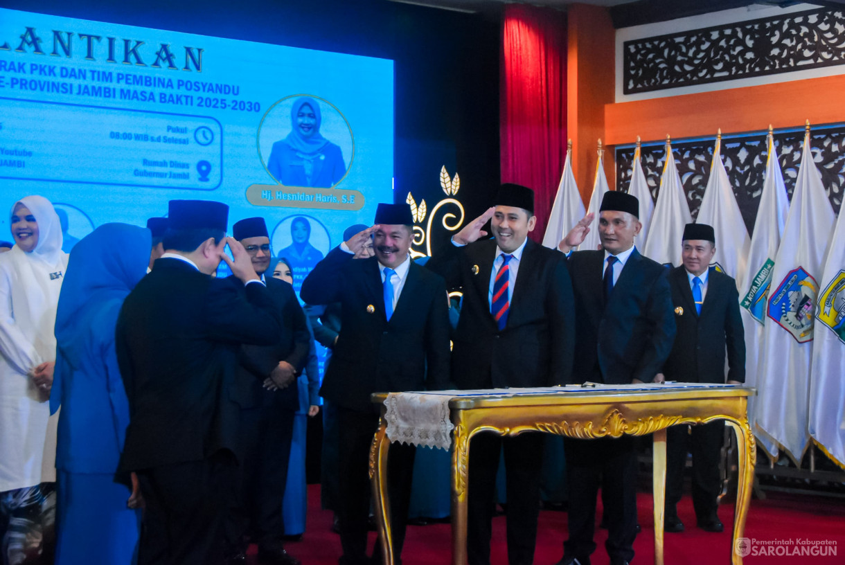 10 Maret 2025 - Pelantikan Ketua TP PKK, Bunda PAUD, Ketua Dekranasda Se Provinsi Jambi Bertempat di Auditorium Rumah Dinas Gubernur Jambi