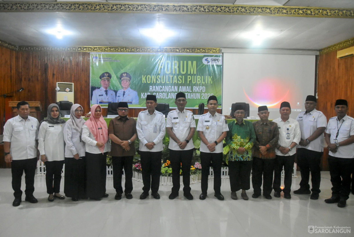 5 Maret 2025 -&nbsp;Forum Konsultasi Publik Rancangan Awal RKPD Kabupaten Sarolangun Tahun 2026 di Aula Bappeda Sarolangun