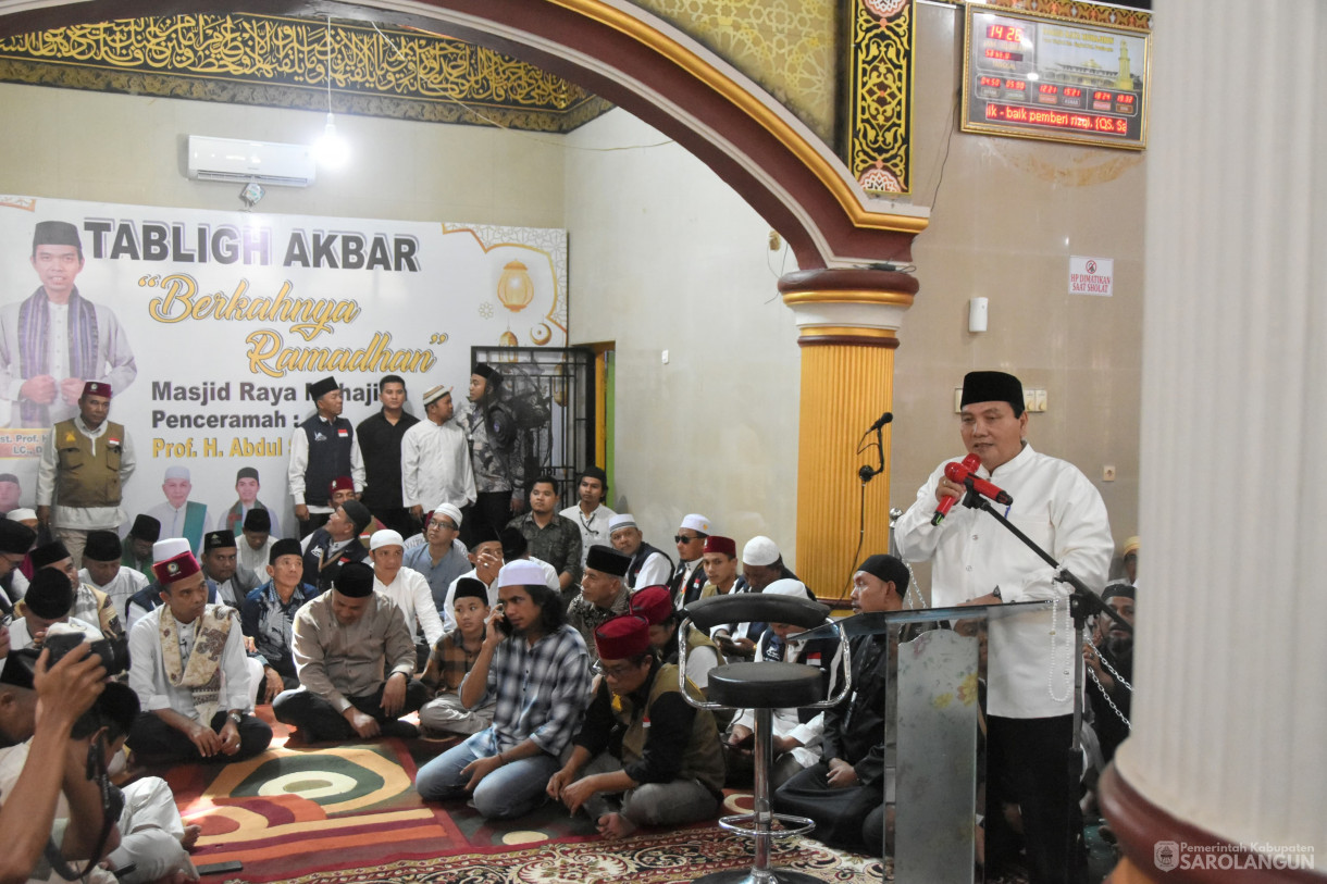 16 Maret 2024 - Tabligh Akbar Bersama Ustadz Abdul Somad Di Masjid Raya Muhajirin Desa Pasar Singkut Kecamatan Singkut