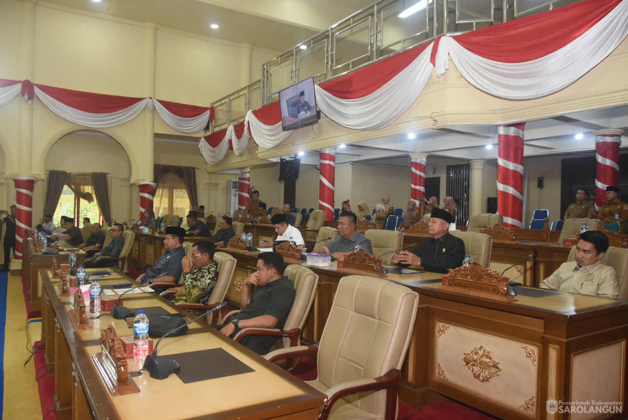 11 Agustus 2025 -&nbsp;Rapat Paripurna Tingkat I tahap 2 di Gedung DPRD Kabupaten Sarolangun