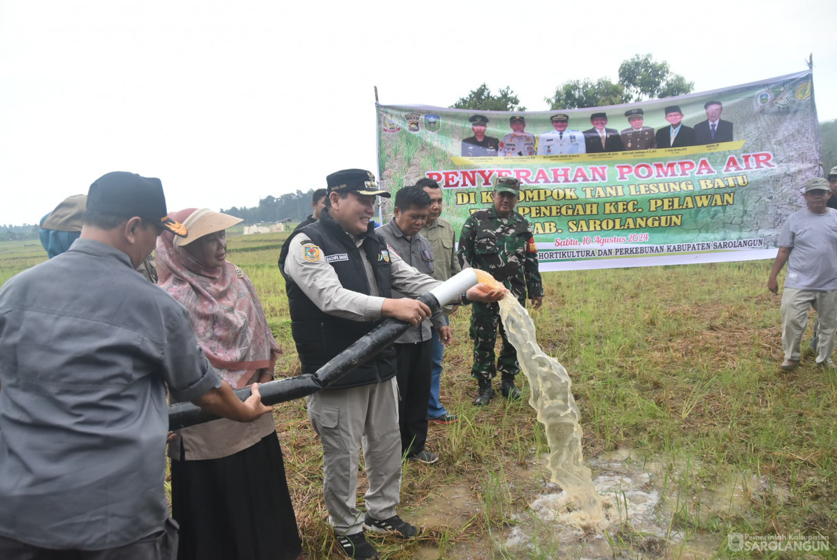 10 Agustus 2024 -&nbsp;Penyerahan Pompa Air di Kelompok Tani Lesung Batu, Bertempat di Desa Panegah Kecamatan Pelawan