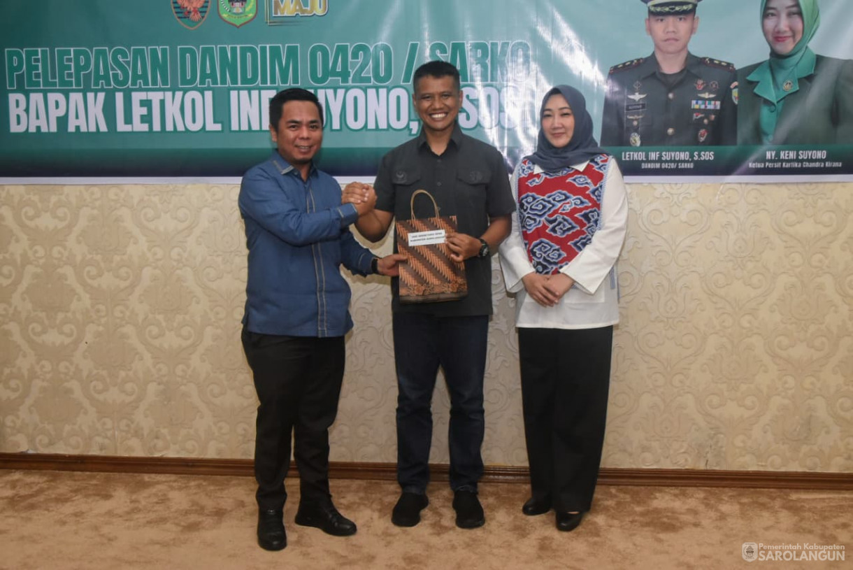 28 Agustus 2025 pelepasan Dandim 0420 Sarko Letkol Inf Suyono S.Sos di Rumah Dinas Bupati Sarolangun