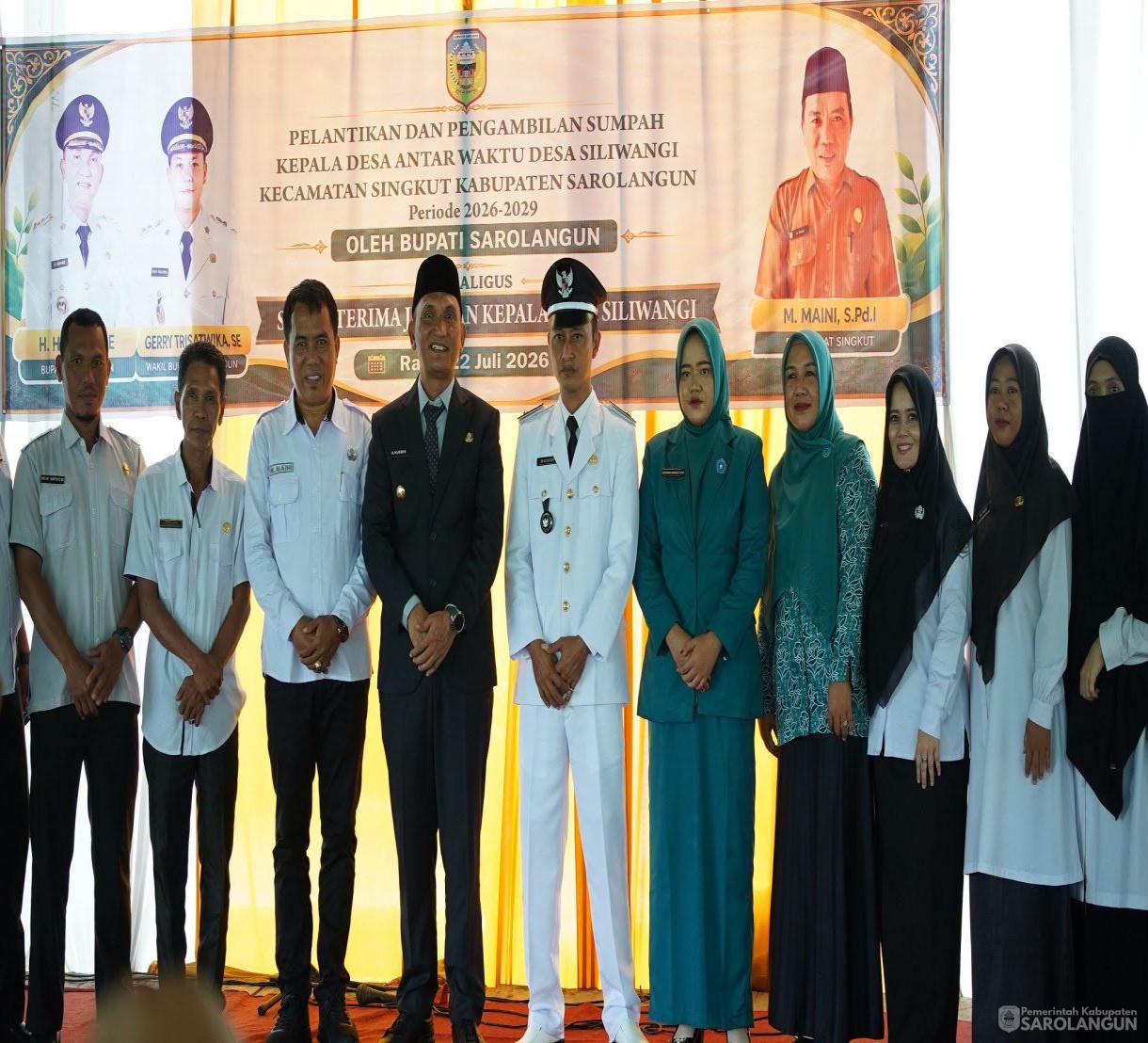 22 Juli 2026 Pelantikan dan Pengambilan Sumpah Kepala Desa Antar Waktu&nbsp; Desa Siliwangi kecamatan Singkut Kabupaten Sarolangun