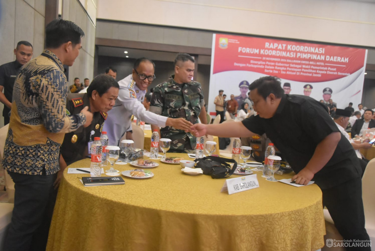 20 November 2024 -&nbsp;Rapat Koordinasi Forum Koordinasi Pimpinan Daerah Se Provinsi Jambi, Bertempat di Aula Swissbell Hotel Jambi