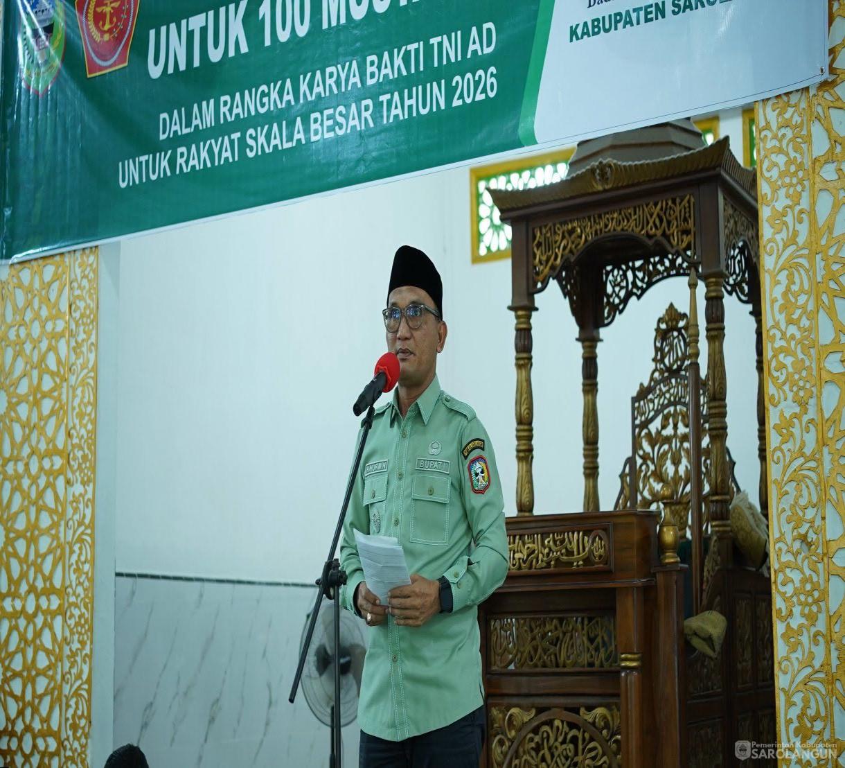 23 Juli 2026 Memberikan Paket Sembako untuk&nbsp; 100 Mustahik , dalam rangka karya bakti TNI AD Untuk rakyat Skala besar tahun 2026