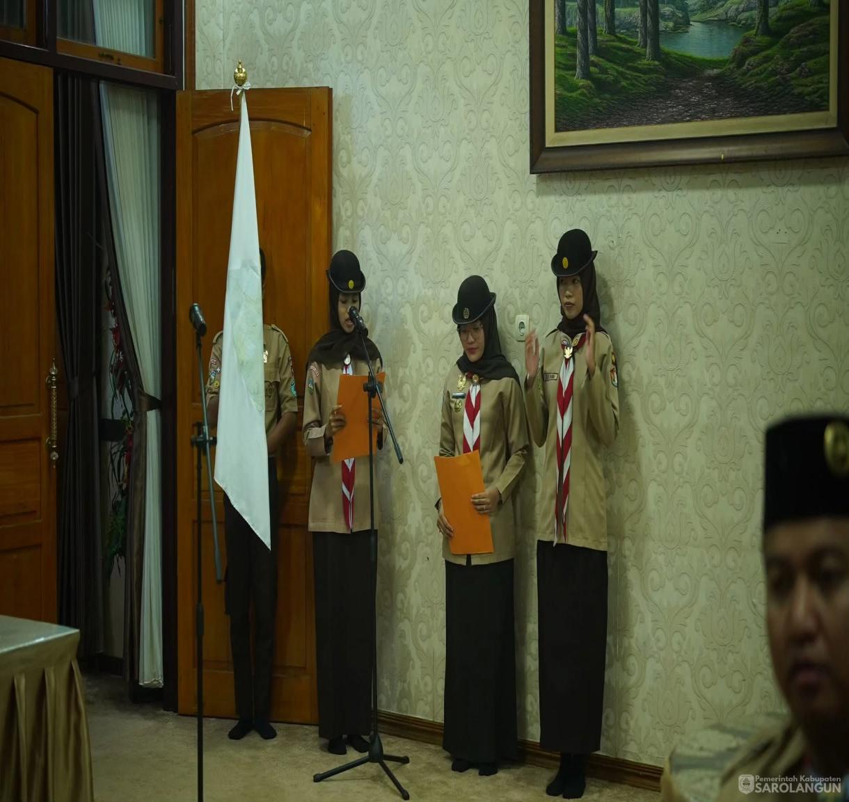 16 Juni 2026 Pelepasan Peserta Jambore Daerah Jambi Kontingen Cabang Sarolangun di Rumah Dinas Bupati Sarolangun