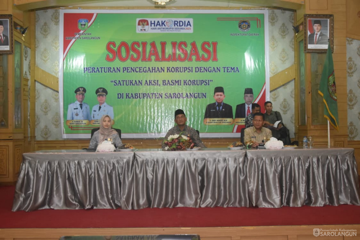 6 November 2025&nbsp; Pembukaan Secara Resmi Kegiatan Sosialisasi Peraturan Pencegahan Korupsi di Kabupaten Sarolangun