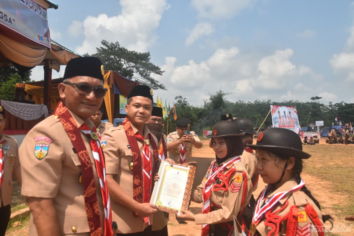 25 September 2025&nbsp; Apel Besar Hari Pramuka Ke 64 Tahun 2025 Tingkat Kwartir Cabang Sarolangun di Lapangan Belakang Kantor Camat Mandiangin
