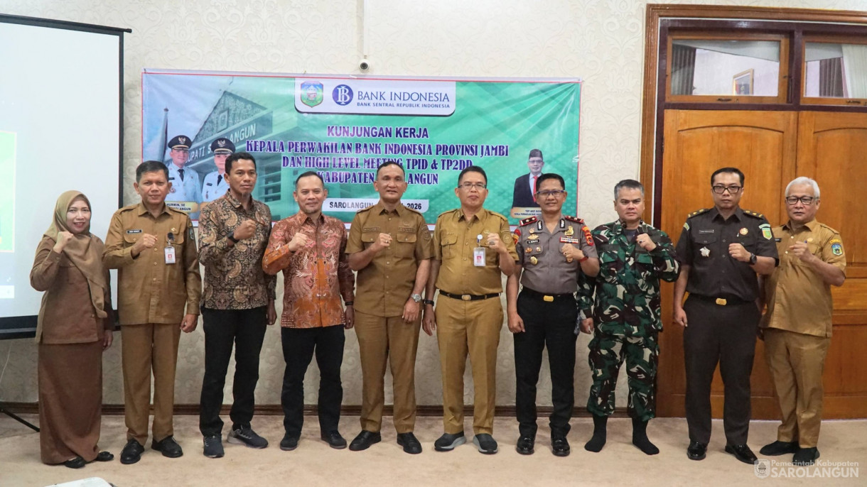 20 April 2026 Kunjungan Kerja Kepala Perwakilan Bank Indonesia Provinsi Jambi dan High Level Meeting TPID dan TP2DD Kabupaten Sarolangun