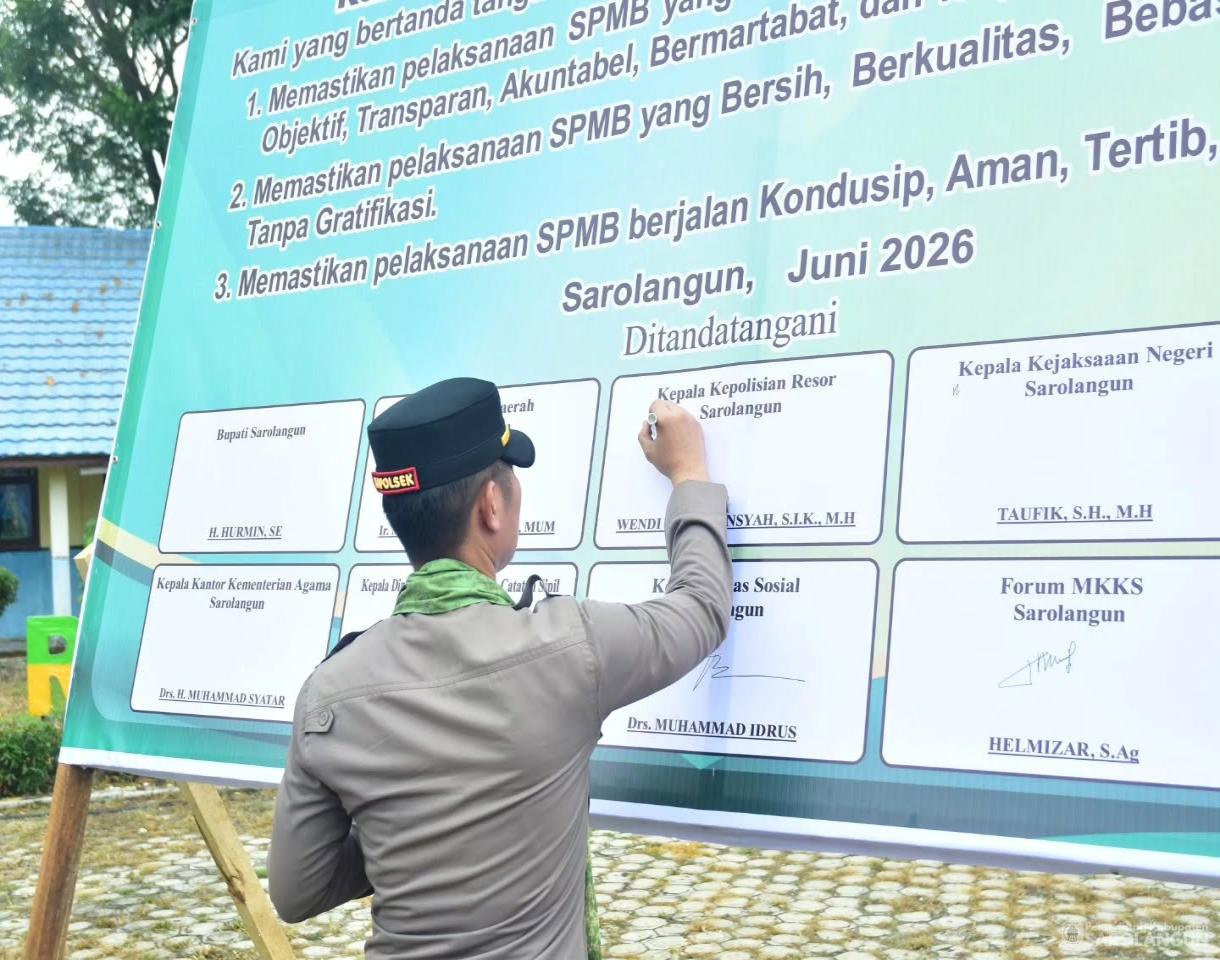 17 Juni 2026 Bupati Sarolangun Menghadiri Acara Launching Sistem Penerima Murid Baru&nbsp; Tahun ajaran 2026 2027 di SMPN 36 Sarolangun