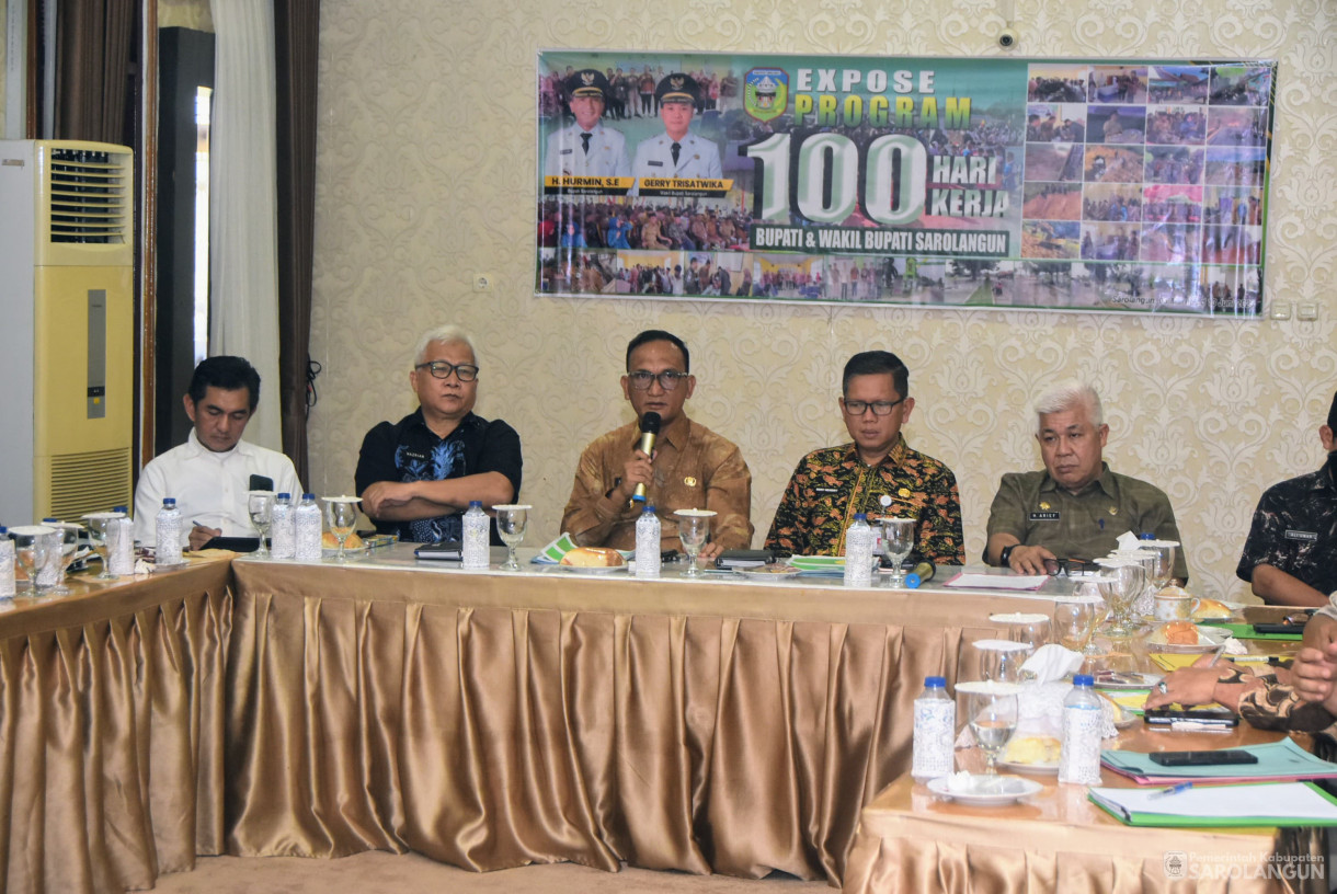 13 Juni 2025 -&nbsp;Ekspose Program 100 Hari Kerja Bupati dan Wakil Bupati Sarolangun Periode 2025 sd2030