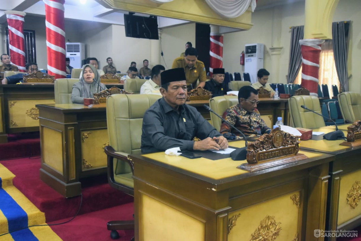 26 Agustus 2025 Rapat Paripurna Tingkat 1 Tahap 1 Penyampaian 4 Ranperda Kabupaten Sarolangun di Gedung DPRD Kabupaten Sarolangun