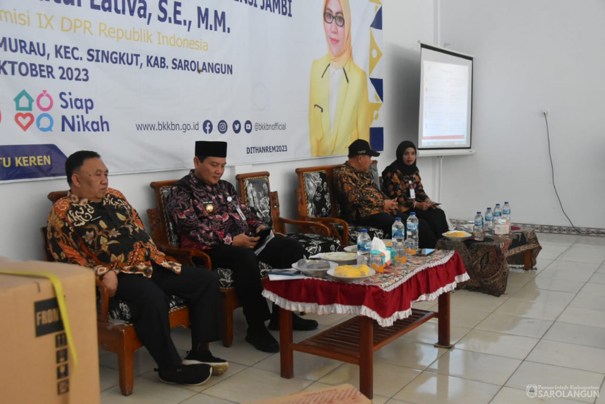 20 Oktober 2023 - Penjabat Bupati Sarolangun Menghadiri Sosialisasi Pencegahan Stunting Dari Hulu Bersama Mitra Kerja Di Provinsi Jambi di Desa Pasar Singkut