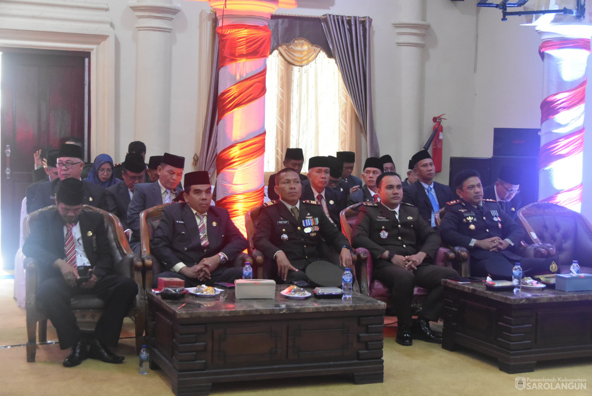 16 Agustus 2024 -&nbsp;Rapat Paripurna Sidang Tahunan MPR RI Dan Pidato Kenegaraan Presiden RI Dalam Rangka HUT RI Ke 79 Kemerdekaan RI, Bertempat di Gedung DPRD Kabupaten Sarolangun
