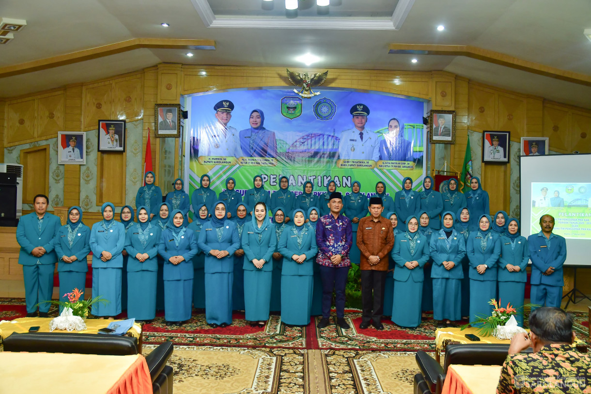 27 Maret 2025 -&nbsp;Pelantikan Pengurus TP PKK Kabupaten Sarolangun Periode Tahun 2025 sd 2030 Oleh Ketua TP PKK Kabupaten Sarolangun Bertempat di Ruang Aula Utama Kantor Bupati Sarolangun