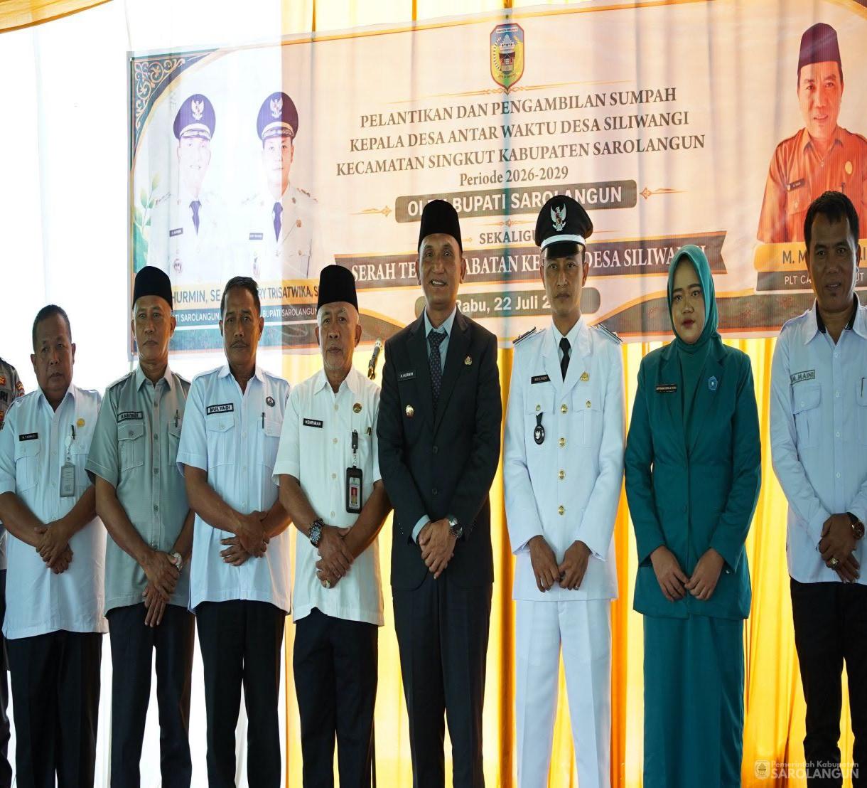 22 Juli 2026 Pelantikan dan Pengambilan Sumpah Kepala Desa Antar Waktu&nbsp; Desa Siliwangi kecamatan Singkut Kabupaten Sarolangun