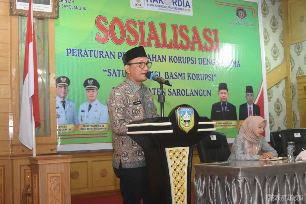 6 November 2025&nbsp; Pembukaan Secara Resmi Kegiatan Sosialisasi Peraturan Pencegahan Korupsi di Kabupaten Sarolangun