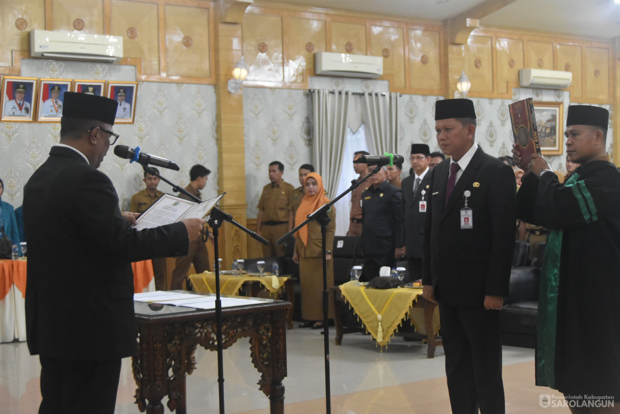 30 September 2024 -&nbsp;Pelantikan Dan Pengambilan Sumpah Janji Jabatan Penjabat Sekretaris Daerah Sarolangun, Bertempat di Aula Utama Kantor Bupati Sarolangun