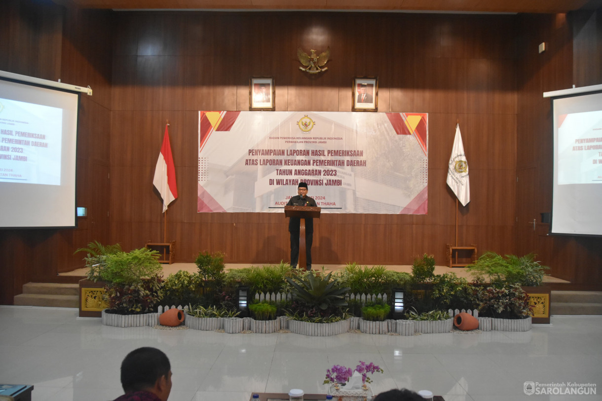 28 Mei 2024 - Penyampaian Laporan Hasil Pemeriksaan Atas Laporan Keuangan Pemerintah Daerah Tahun 2023 Di Wilayah Provinsi Jambi Di Kantor Perwakilan BPK Jambi