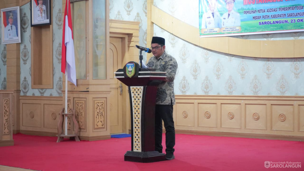 23 Oktober 2025&nbsp; Pembukaan Musyawarah Cabang Luar Biasa Pemilihan Ketua APDESI Merah Putih Kab Sarolangun Periode 2025 sd 2030 Bertempat di ruang pola kantor bupati Sarolangun